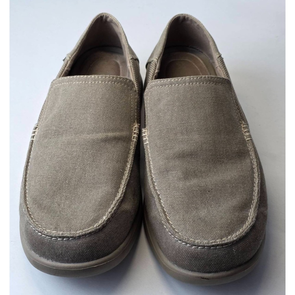 Crocs Santa Cruz 2 Men's Sneakers Size 12 Brown‎ Khaki Slip On Canvas Shoes - Picture 6 of 16